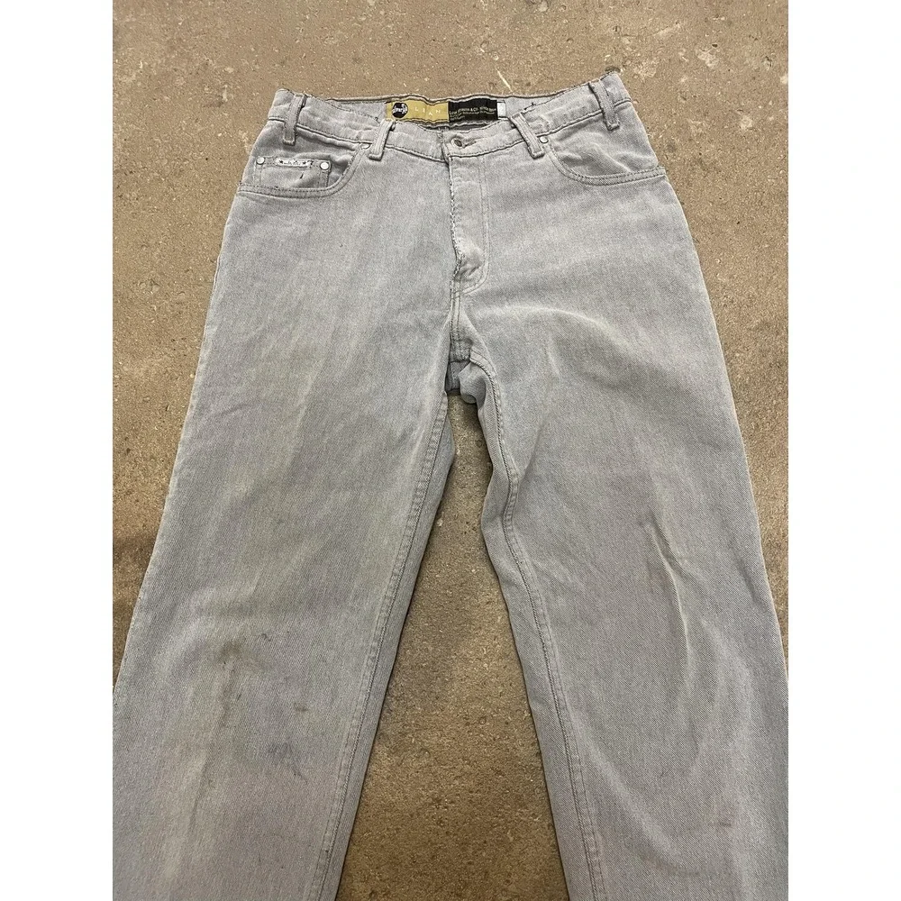 Vintage Levis Silvertab Lean Jeans Mens 31x34 Gray Denim Slim Straight Zip Fly‎